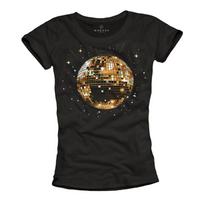 Disco Ball Ladies Shirt Black Disco Party Festival Top Summer Print Women SXL Unisex T-Shirt M