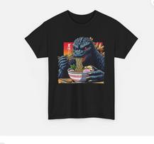 Godzilla Eating Ramen T-Shirt Japanese Monster Vintage Japanese Film T-Shirt Unisex T-Shirt XXXXL