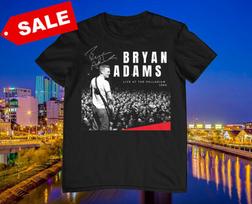 New Rare Bryan Adams Live In Concert Cotton Black Full Size Unisex Shirt Unisex T-Shirt S