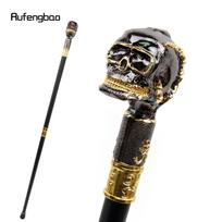 Auksinė Juoda Kaukolės Galva Didelis Dantis Steampunk Lazdelė Madinga Lazdelė Džentelmeno Prabangi Kryžiaus Formos Rankena Lazdelė 90cm