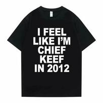 Jaučiuosi kaip Chief Keef 2012 metais Grafinis marškinėlis Vyriškas Juokingas Repo Memas Vasariniai Vyrams Moterims Hip Hop Dideli Marškinėliai S
