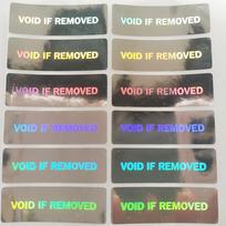 100pcs 33x11mm VOID If Removed Silver Hologram Security Seal Tamper Evident Label Removal Proof Anti-forgery Stamp