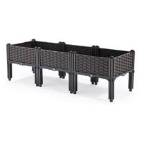 Plastic Planting Container with Legs Raised Planter with Drainage Holes Raised Bed for Patio Flower Fruit Herb Vegetable Growing juoda