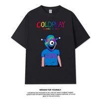 2025 Coldplay Band Around The T-shirt Summer Men and Women of The Same 2025 Concert Short Sleeve Pure Cotton Half-sleeve Clothes S