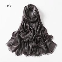 23 Colors Plain Lurex Glitter Shimmer Fringe Viscose Scarf Shawl Lady High Quality Wrap Pashmina Stole Bufandas Muslim Hijab Cap