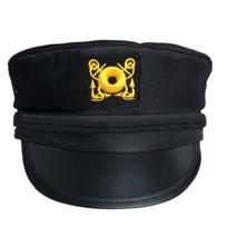 Unisex Navy Marine Hat Sailor Captain Costume Men Yacht Captain Hat Skippers Hat 1 juoda