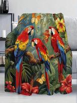 Manta de tiro con estampado de loro vibrante, duradera y cálida, adecuada para todas las estaciones 75X95CM pilka spalva
