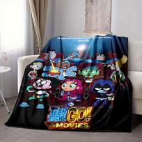 1pc Teen Titans Go! Flannel Throw Blanket - Lightweight Soft Warm All-Season Blanket for Sofa, Bed, Travel, Camping  L1029101 80x120cm