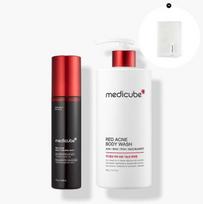 MEDICUBE Red Acne Body Trouble Peeling Set Body Wash + Body Peeling Shot with Shower Towel