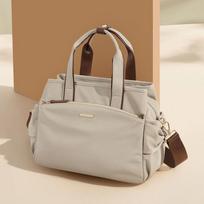 New pleated large-capacity literary canvas commuter tote bag casual versatile student simple shoulder bag