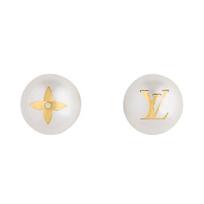 Louis Vuitton Mano Mišinys LV raidės Metalas Derva Perlas Auskarai Moteriški auskarai Balti M01589 Basic Packaging-Dust Bag+Box