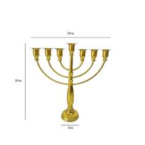 Y Vintage Metal 7/9-Branch Hanukkah Menorah - Je Religious Ceremonial Candleholder, Home Decor for Festival Celebrations