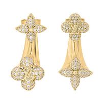 Louis Vuitton Logo Rhinestone Gold Metal Earrings Women earrings M03520 Box+Shopping Bag
