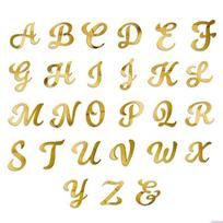 26Pcs/Set 5cm Mirrored Gold Acrylic Alphabets Cake Toppers for Wedding Baby Showers Birthday Party Tabletop Cake Decoration China Mainland