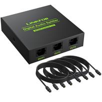 LiNKFOR Optical Digital 1 3 Alloy Optical Cable Compatible with SPDIF/TosLink Splitter, Input, Outputs, LPCM2.0, DTS, Dolby-AC3 Compatible, Casing,