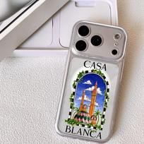 Casablanca Meninis Telefono Dėklas iPhone 17 16 15 14 13 12 Pro Max Plus Su Magnetiniu Skaidriu Dėklu Belaidžio Įkrovimo iPhone 14 Pro