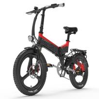 Elektrinis dviratis LANKELEISI G650 500W variklis 48V12.8AH Suaugusiųjų nešiojamas elektrinis dviratis 20 colių Fire Miesto jungiklis e-Bike Red
