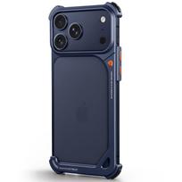 Oatsbasf 9 ShapeMetal Slim Phone Case for iPhone 17 Pro Max Phone Cover Bare Phone Feel Shell for iPone 17 Pro Frameless Bumper iPhone17 Pro Max mėlyna