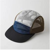 Fashion Retro Mesh Baseball Cap 5 Panel Flat-brimmed Sun Visor Cap Breathable Adjustable Quick-drying Hat Unisex mėlyna