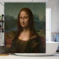 Luxury Mona Lisa Shower Curtain Waterproof Fabric Bathroom Decor Home Decoration Artistic Print W60H190(CM)-1 Pcs