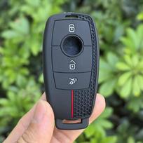 Silikoninis automobilio rakto dėklas Dangtelis Raktų pakabukas Mercedes Benz E C S GLC GLE klasėms E200 E400 E63 W213 S550 C260 A200 Rakto korpuso apsauga juoda