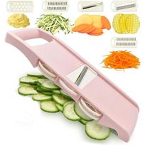 5 in 1 Mandoline Slicer for Kitchen Vegetable Slicer Multi Blade Potato Chip, Veggie Slicer, Vegetable Cutter, Julienne Shredder rožinė