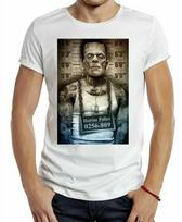 Herman Munster Frankenstein T-Shirt Retro Cool Gift Tee Mugshot Horror Police UK Unisex T-Shirt S black