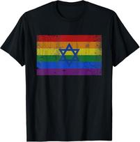 Žydų Izraelio LGBT Marškinėliai Gėjų Pasididžiavimo Vėliavos Marškinėliai Unisex Marškinėliai XL