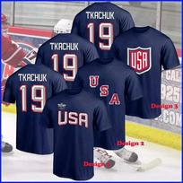 Matthew Tkachuk #19 JAV 2025 4 Tautų Susidūrimas Žaidėjo Vardas amp; Skaičiaus T-shirt Unisex T-shirt XXL