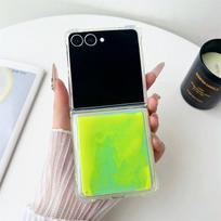 Luminous Quicksand Case for Samsung Galaxy Z Flip 7 6 Folding Screen Cover Moving Sands Liquid Telephone Shell  Soft Funda Galaxy Z Flip7