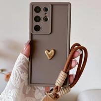 Wrist Strap Silicone Soft Phone Case for Samsung Galaxy S26 S25 Ultra S23 S22 Plus S24 S21 FE A56 A55 A36 A35 A26 A16 A15 5G Galaxy S26