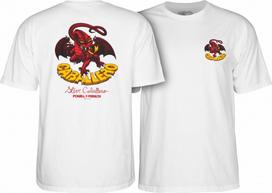 Powell Peralta Steve Caballero RAUDONAS DRAKONAS II Riedlentės Marškinėliai BALTI Unisex Marškinėliai XXXL