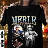 Vintage Merle Haggard T-Shirt Gift For Fans Black Shirt Unisex T-Shirt S