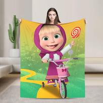 Cartoon M-Masha And Bear  Blanket Quality Warm Soft  Bedding Throws Winter Airplane Travel Home Decor Pattern Bedspread 75x90cm
