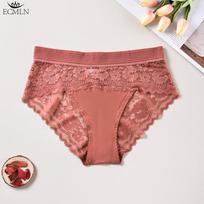 Moteriškos didelio dydžio XL-4XL kelnaitės Sexy Nėriniai Didelio dydžio, vingiuoti moteriški apatiniai kelnaitės aukštu juosmeniu XL rožinė