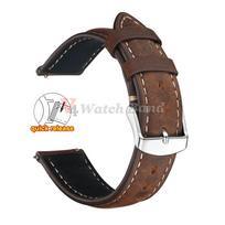 Stitching Cowhide Strap for Omega 18mm 20mm 22mm for Rolex Wrist Bracelet for Seiko Dark Brown Grey Vintage Leather Watch Band 18mm tamsiai ruda spalva