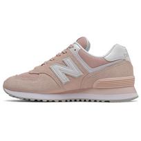 New Balance NB 574 Retro Patogūs sintetinės odos žemo ūgio laisvalaikio bėgimo bateliai moterims Rožinės baltos spalvos WL574OAB 36