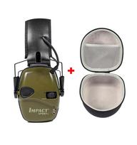 NRR22dB Impact Sport Electronic Military Noise Reduction Earmuffs Shooting Protective Headset with ARM NEXT Storage Case žalia