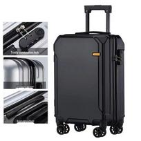 2025 tvirtas didelės talpos odinis kelioninis lagaminas su tyliais ratukais, slaptažodžio užraktu, USB įkrovimu, UniSex 20-inch (Alloy Shell+Silent Wheels)