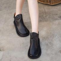 Autumn and winter platform Martin boots new British short boots retro rear zipper Chelsea boots 35