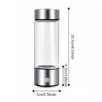 420ML Smart Portable Alkaline Water Bottle, Rechargeable Hydrogen Ionizer Generator with pH Tester for Healthy Drinking Anywhere 420ML sidabras