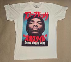 SNOOP DOGG w/ Diamond Earring on Green Backgr.- 90s Vintage T-shirt XL- Japan 3XL