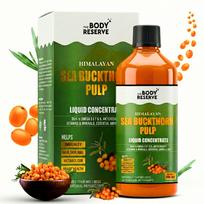 The Body Reserve Himalayan Sea Buckthorn Juice 500ml | Cold Pressed Seabuckthorn Berry Pulp Concentrate | Natural Vitamin C | Omega 3-6-7-9 | Ant
