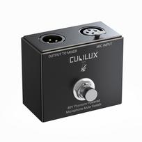 Cubilux XLR Footswitch Mute Switch for 48V Condenser Aluminum Alloy Microphone Switcher for and Stage Use MMX-3 Microphones, Hand/Foot Control, Case,