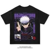 2026 Jujutsu Kaisen Fashion Anime T-Shirt Unisex Graphic Tee Summer parent-child Short Sleeve Casual Satoru Gojo Top Streetwear S juoda