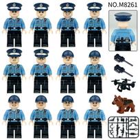 12vnt Miesto serijos Patrulių policijos figūrėlės statybiniai kaladėlių žaislai