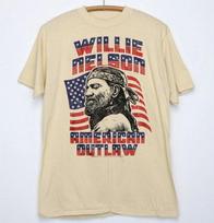 Amerikiečių nusikaltėlis Willie Nelson Smėlio spalvos T-shirt Storas medvilninis pakartotinai pagamintas tee NH24961 Unisex T-shirt XL