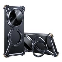 Oatsbasf Metal Phone Case for Oppo Find X8 Ultra Magsafe with 360°Rotatable Stand Minimalist Magnetic Frameless Shockproof Cover OPPO Find X8 Ultra juoda