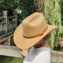 New retro western cowboy hat light purple men's and women's jazz cowboy hat bell-shaped church Hombre hat M56-58CM