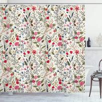 William Morris Shower Curtain Watercolor Vintage Flower Art Style Shower Curtain For Bathroom Waterproof Bath Curtain With Hooks W60H190(CM)-1 Pcs